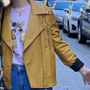 Mustard Yellow Leather Jacket